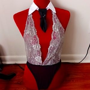 Sexy one piece set with tie